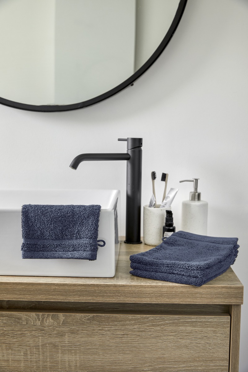 BYRKLUND Washand Bath Basics Blauw - 4x 16x21 cm