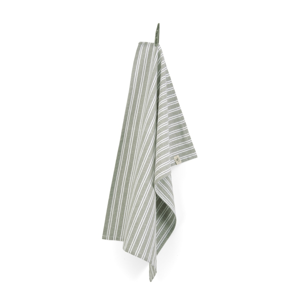 WALRA Theedoek Dry with Stripes Legergroen - 50x70 cm