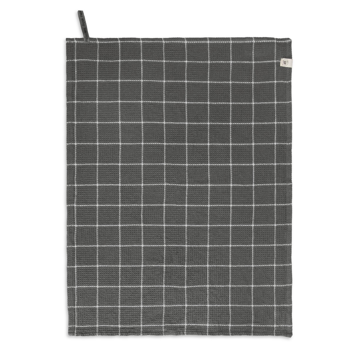 WALRA Keukendoek Dry with Cubes Off Black - 50x70 cm