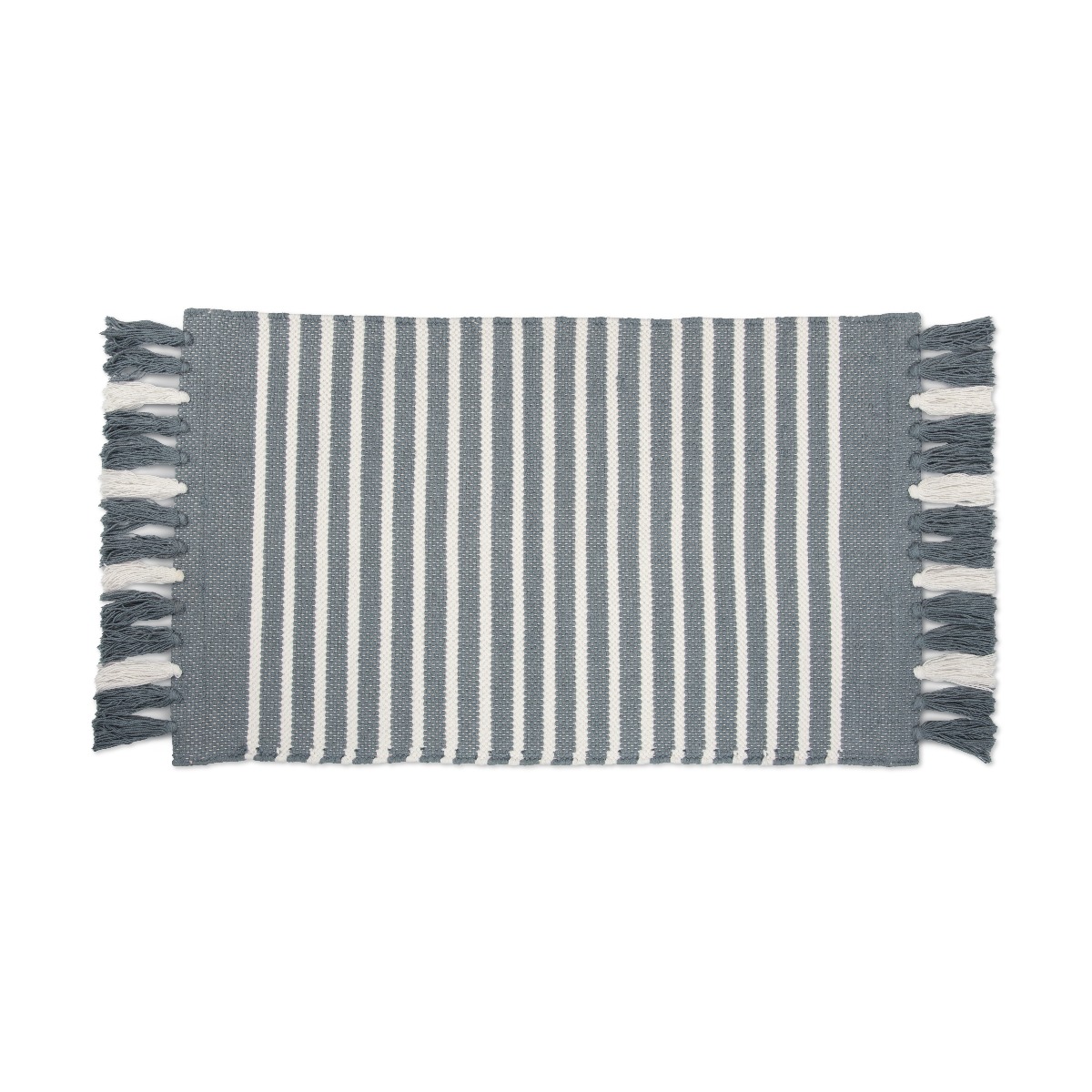 WALRA Badmat Stripes & Structure Jeans Blauw / Wit - 60x100 cm